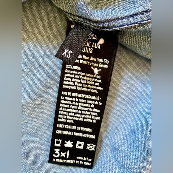 3x1 NYC Oversized Classic L/S Denim Shirt Sz XS *NWT* - Picture 5 of 10